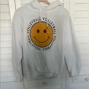 Glam White Hoodie with Black Lettering